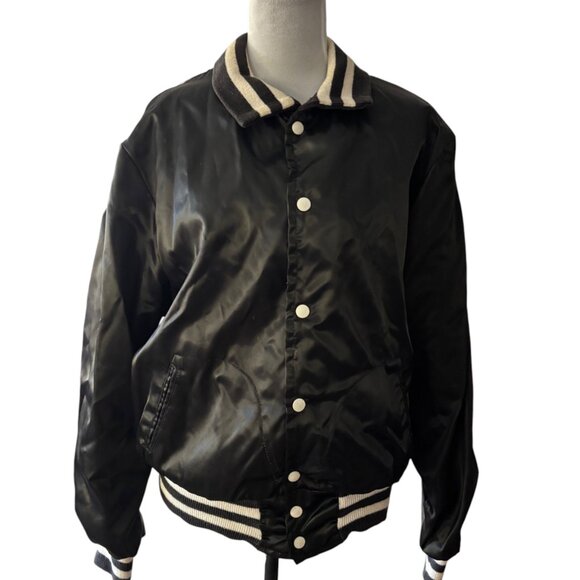 Vintage Empire Satin Varsity Jacket Bomber Fran's Happy Hour Bloomer, Wis sz L - Picture 2 of 10